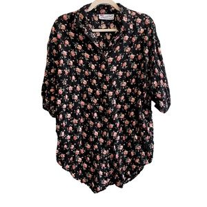 Vintage Pink Floral Button-up Shirt